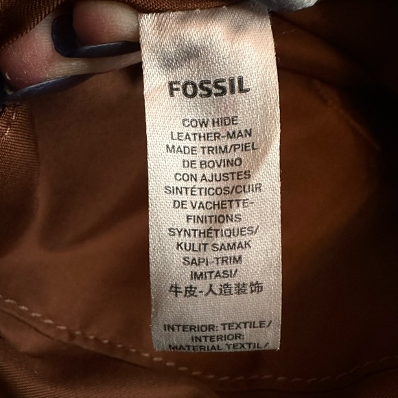 Fossil | leather | crossbody | zipper | black & brown | 9x9 | purse - Picture 13 of 15
